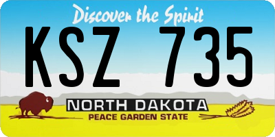 ND license plate KSZ735
