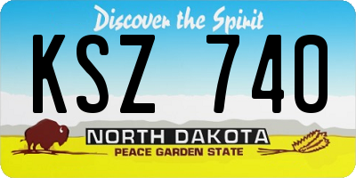 ND license plate KSZ740