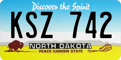 ND license plate KSZ742