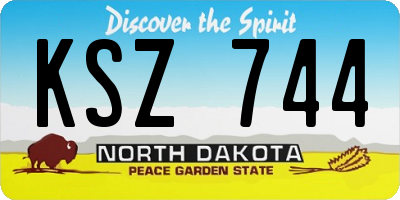 ND license plate KSZ744
