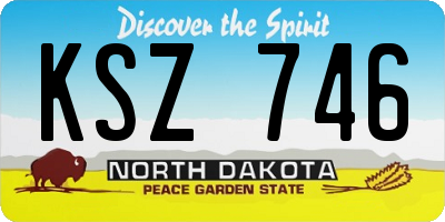 ND license plate KSZ746