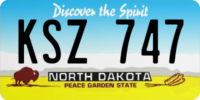ND license plate KSZ747