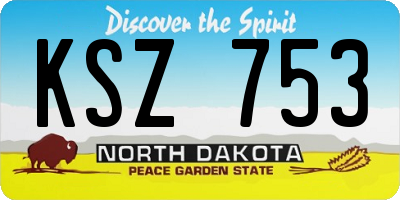 ND license plate KSZ753