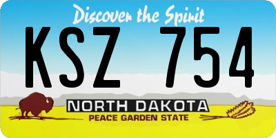 ND license plate KSZ754