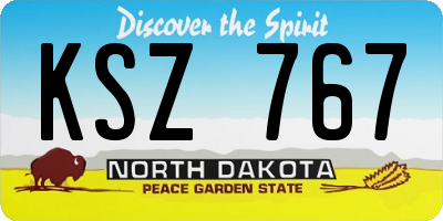 ND license plate KSZ767