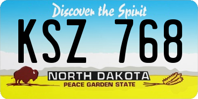 ND license plate KSZ768