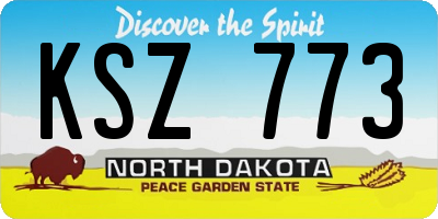 ND license plate KSZ773