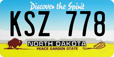 ND license plate KSZ778