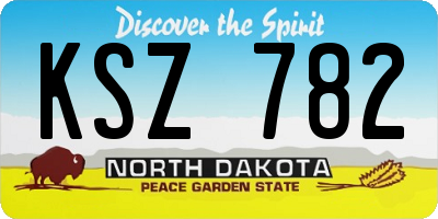 ND license plate KSZ782