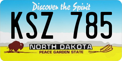 ND license plate KSZ785