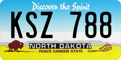 ND license plate KSZ788