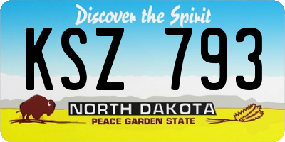 ND license plate KSZ793