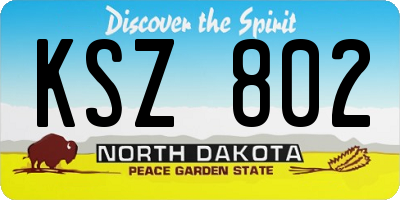 ND license plate KSZ802