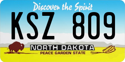 ND license plate KSZ809
