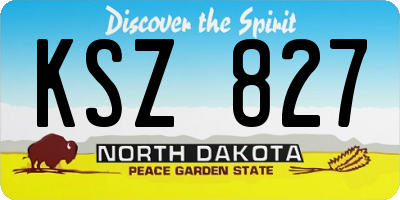 ND license plate KSZ827