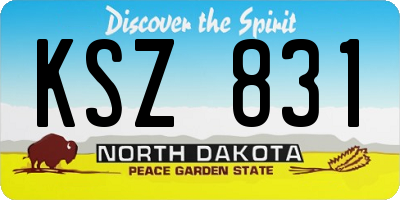 ND license plate KSZ831