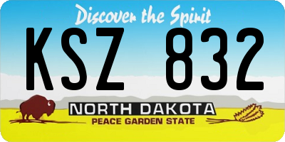 ND license plate KSZ832