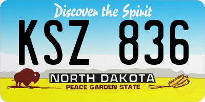 ND license plate KSZ836