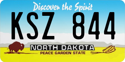 ND license plate KSZ844