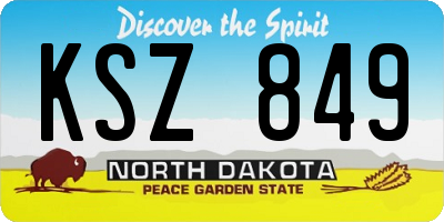 ND license plate KSZ849