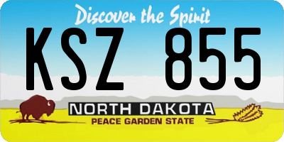 ND license plate KSZ855