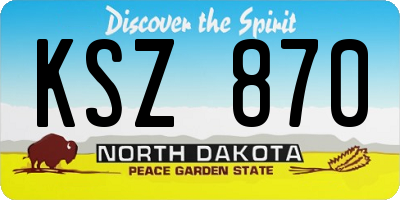 ND license plate KSZ870