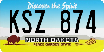 ND license plate KSZ874