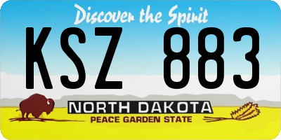 ND license plate KSZ883