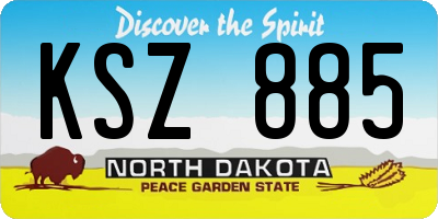 ND license plate KSZ885
