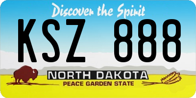 ND license plate KSZ888