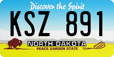 ND license plate KSZ891