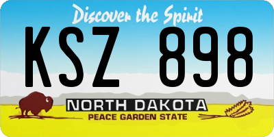ND license plate KSZ898