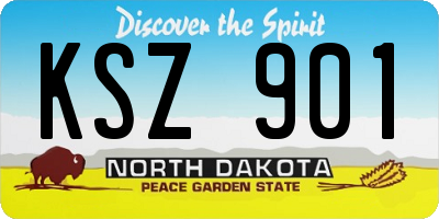ND license plate KSZ901