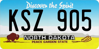 ND license plate KSZ905