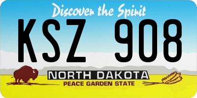 ND license plate KSZ908