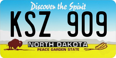 ND license plate KSZ909