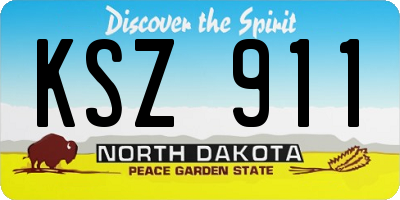 ND license plate KSZ911