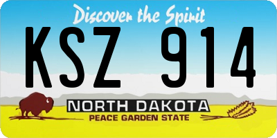 ND license plate KSZ914