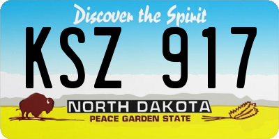 ND license plate KSZ917