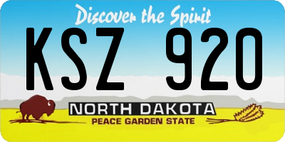 ND license plate KSZ920
