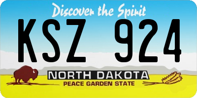 ND license plate KSZ924