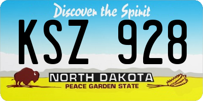 ND license plate KSZ928