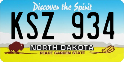 ND license plate KSZ934