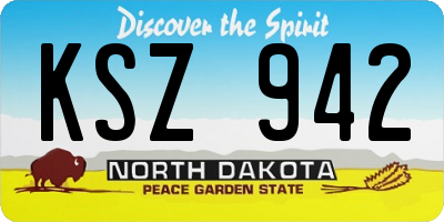 ND license plate KSZ942