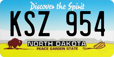 ND license plate KSZ954