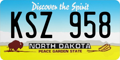 ND license plate KSZ958