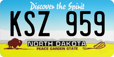 ND license plate KSZ959