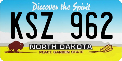 ND license plate KSZ962