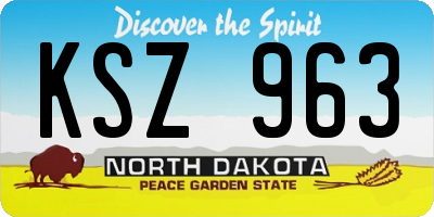 ND license plate KSZ963
