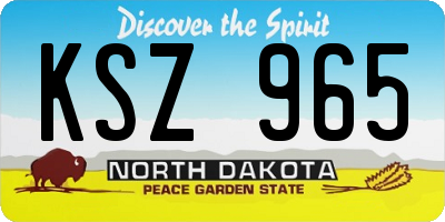 ND license plate KSZ965